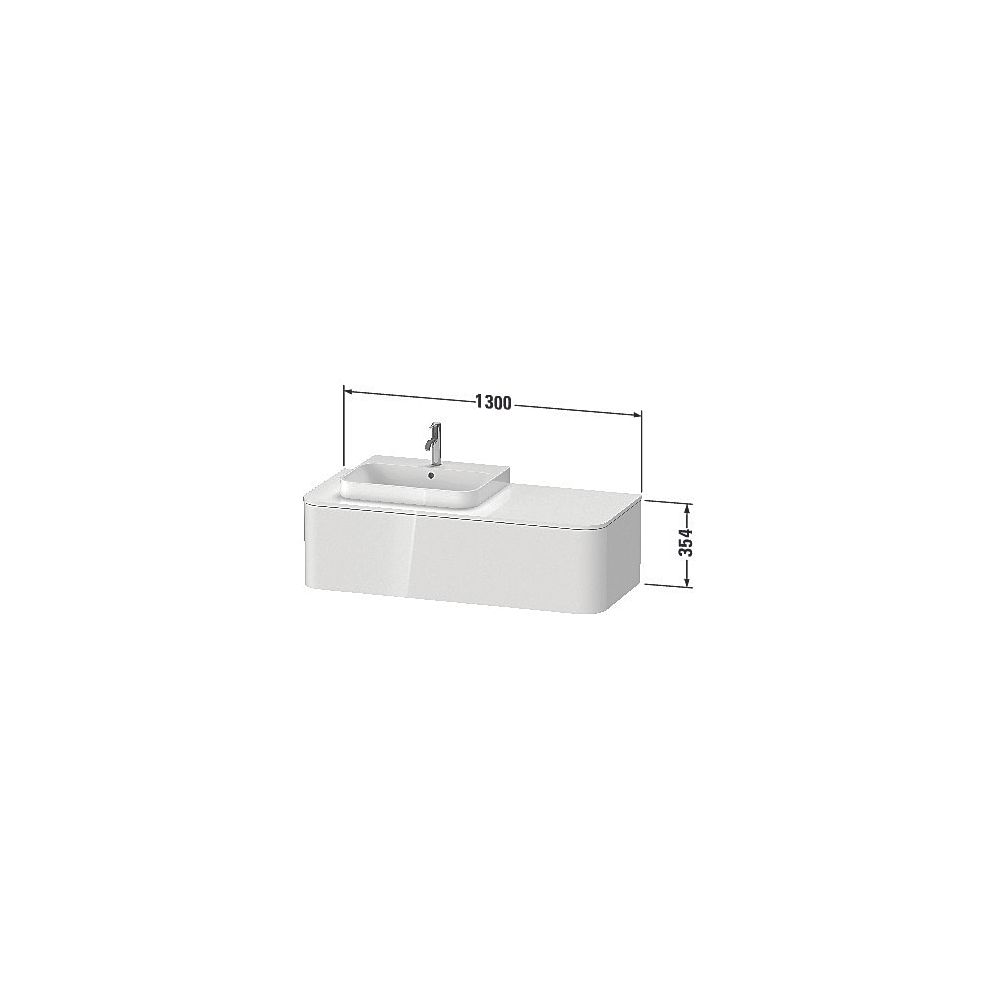 Duravit Happy D.2 Konsolenwaschtischunterbau wandh. 550x1300x354mm ohne KSP Ta... DURAVIT-HP4942M60600010 4063382294555 (Abb. 3)