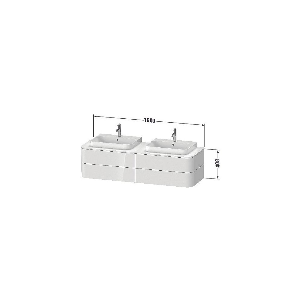 Duravit Happy D.2 Konsolenwaschtischunterbau wandh. 550x1600x408mm B, Nachtblau Se... DURAVIT-HP4974B9898 4053424870748 (Abb. 3)