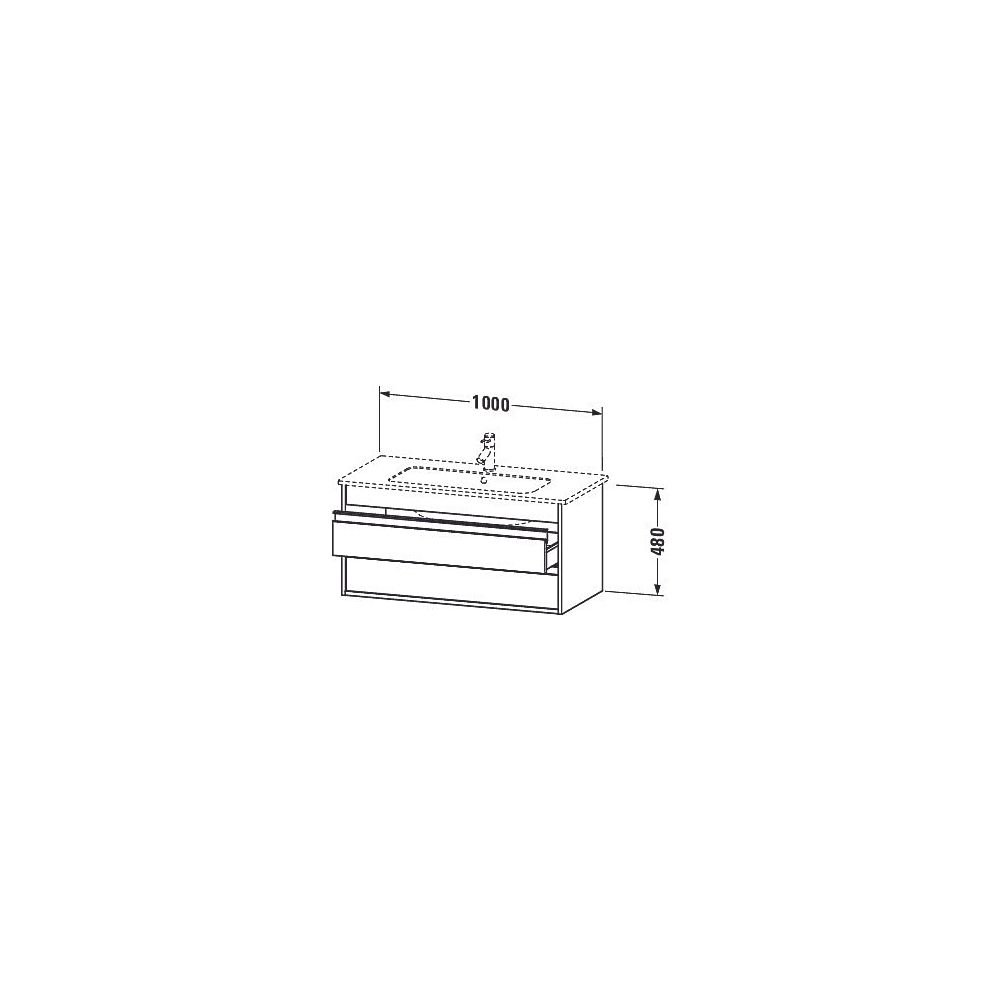 Duravit Ketho Waschtischunterbau wandhäng. 475x1000x480mm, Mattweiß, Griffleiste, ... DURAVIT-KT643001818 4053424446240 (Abb. 3)