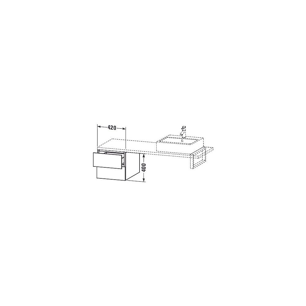 Duravit L-Cube Unterschrank für Konsole Echtholzfurnier, 547x420x400mm mittig, mit... DURAVIT-LC583601616 4063382092632 (Abb. 3)