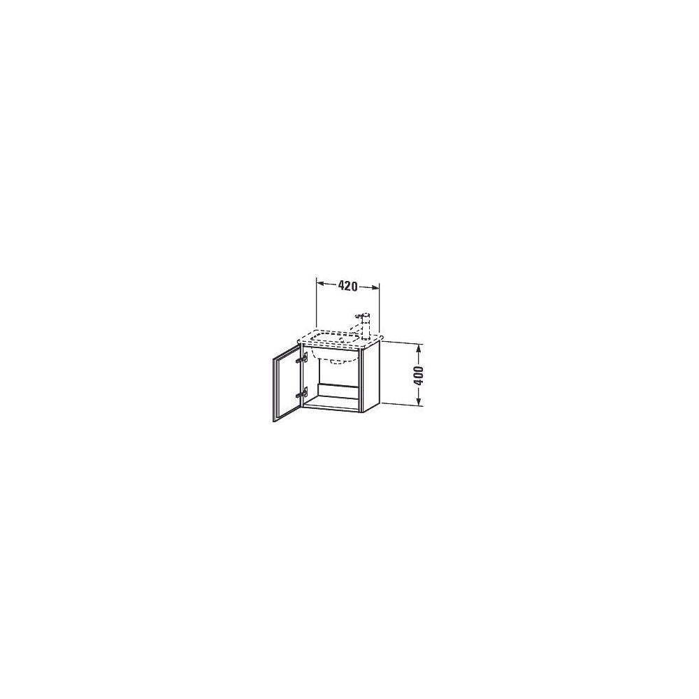 Duravit L-Cube Waschtischunterbau wandh. 294x420x400mm, R, Mattweiß, Grifflos, 1 ... DURAVIT-LC6272R1818 4053424109107 (Abb. 11)