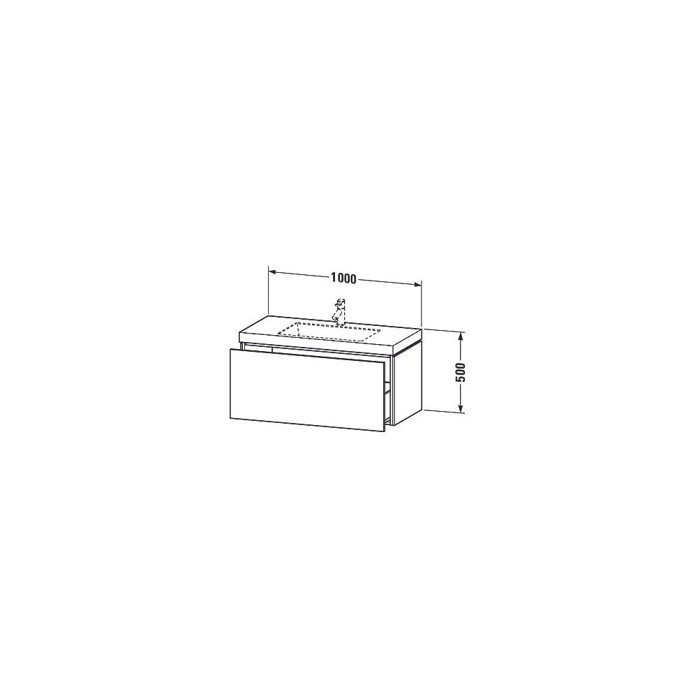 Duravit L-Cube Waschtisch-Set C-bonded wh Dekor, 480x1000x500mm, Taupe SM, 1 Auszu... DURAVIT-LC6918N8383 4067116010268 (Abb. 3)