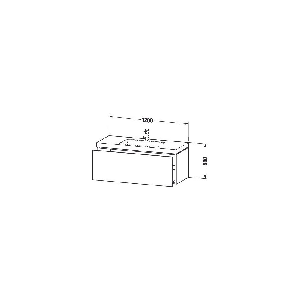 Duravit L-Cube Waschtisch-Set C-bonded wh Dekor 480x1200x500mm Graphit Matt/ Griff... DURAVIT-LC6919N4949 4053424409658 (Abb. 3)