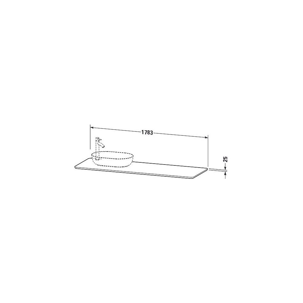 Duravit Luv Massivholzkonsole 595x1783x25mm, L, 1 Ausschnitt/Waschplatz, Amerikani... DURAVIT-LU9463L7777 4053424465937 (Abb. 3)