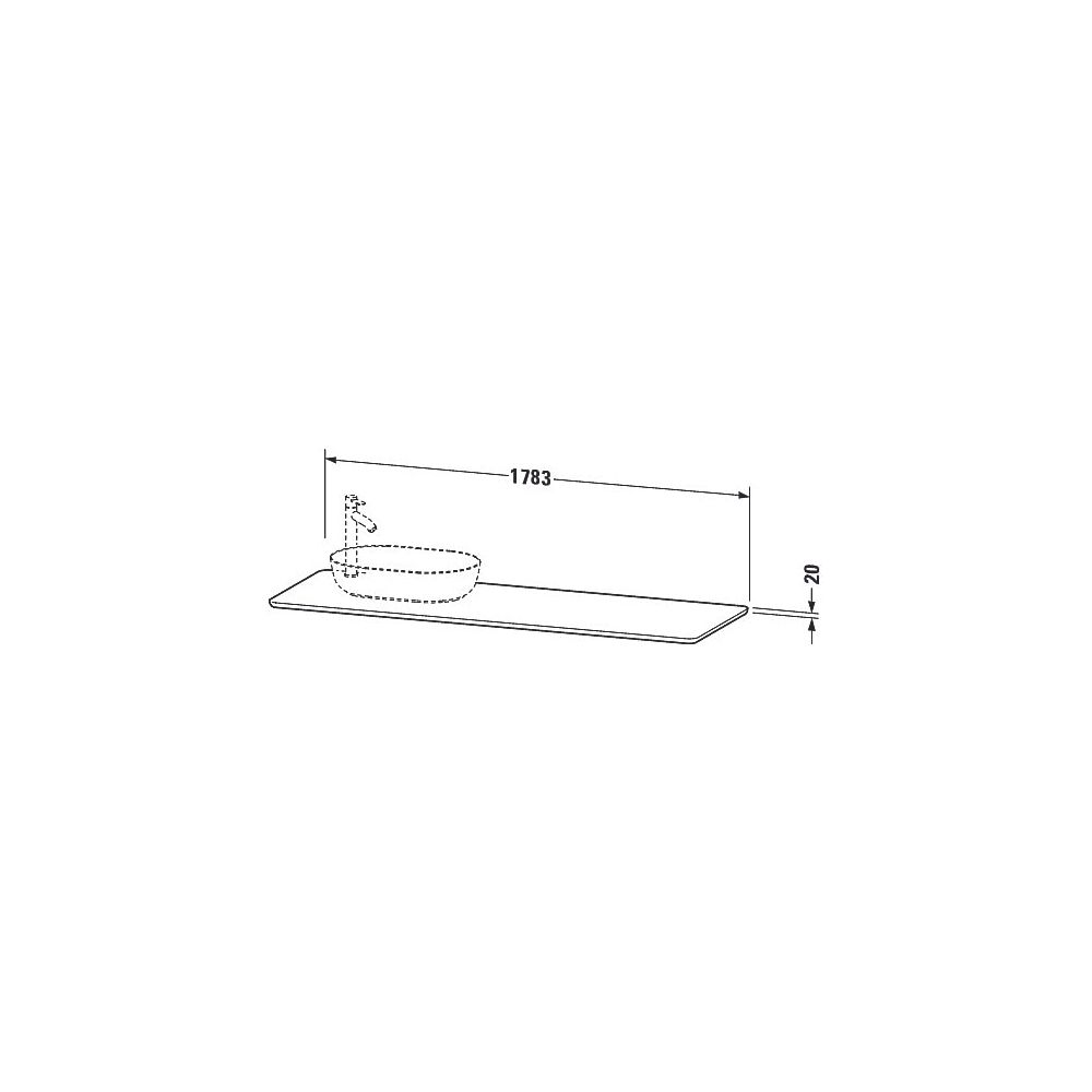 Duravit Luv Konsole 595x1783x20mm, L, 1 Ausschnitt/Waschplatz, Luv Konsole, Sand p... DURAVIT-LU9468L2525 4053424466064 (Abb. 3)