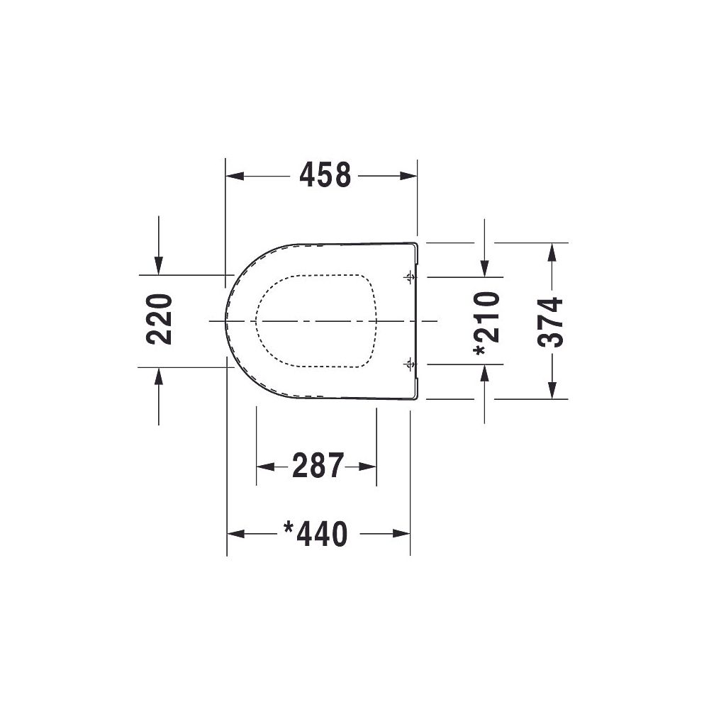 Duravit ME by Starck WC-Sitz Weiß Hochglanz, 374x40x458mm, ohne Absenkautomatik, ü... DURAVIT-0020010000 4053424307213 (Abb. 62)