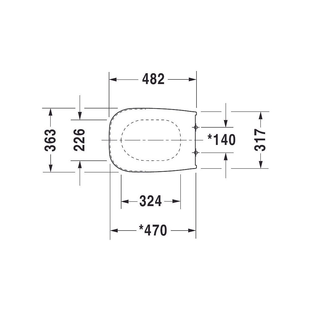 Duravit D-Code WC-Sitz Weiß HG 362x55x478mm mit Absenkauto. Sitzgarnitur ab. vorne... DURAVIT-0062090096 4021534569319 (Abb. 15)