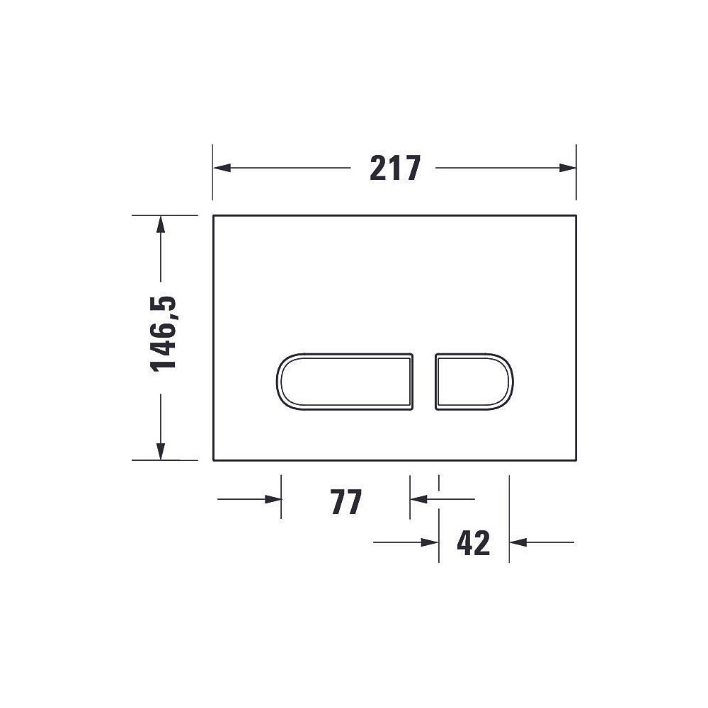 Duravit DuraSystem A1 Betätigungsplatte mechanisch für WC Dual Flush Aufgesetzt/F... DURAVIT-WD5001031000 4063382317117 (Abb. 7)