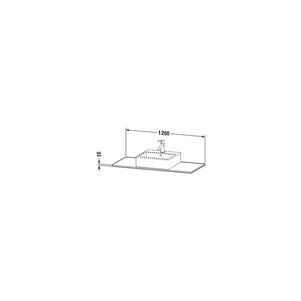Duravit XSquare Konsole 550x1200x16mm, Mattweiß, ohne Konsolenträger, 1 Ausschnitt... DURAVIT-XS060F01818 4053424567051 (Abb. 3)