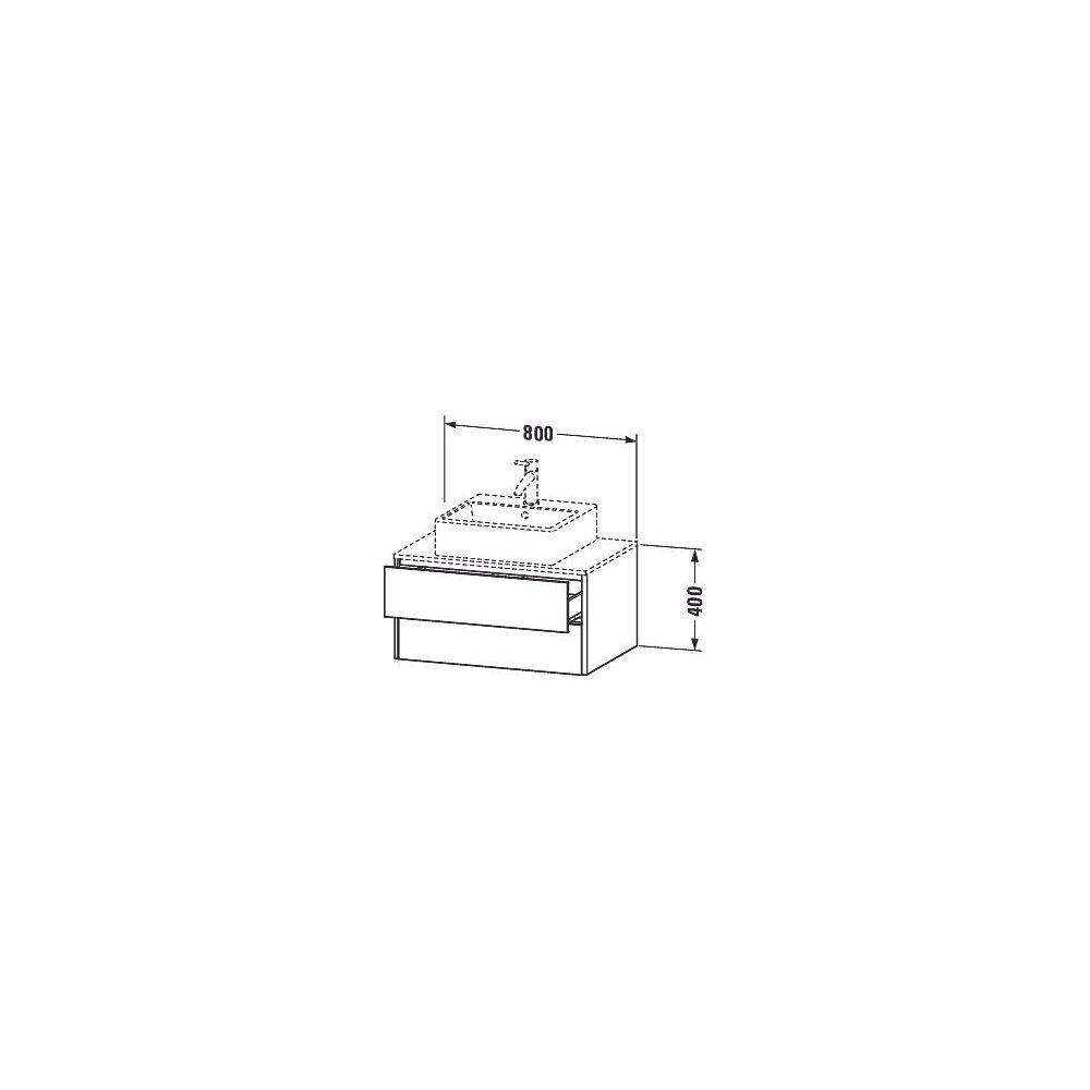 Duravit XSquare Konsolenwaschtischunterbau wandhäng. 548x800x400mm, ohne KSP Basal... DURAVIT-XS491004343 4053424553610 (Abb. 4)
