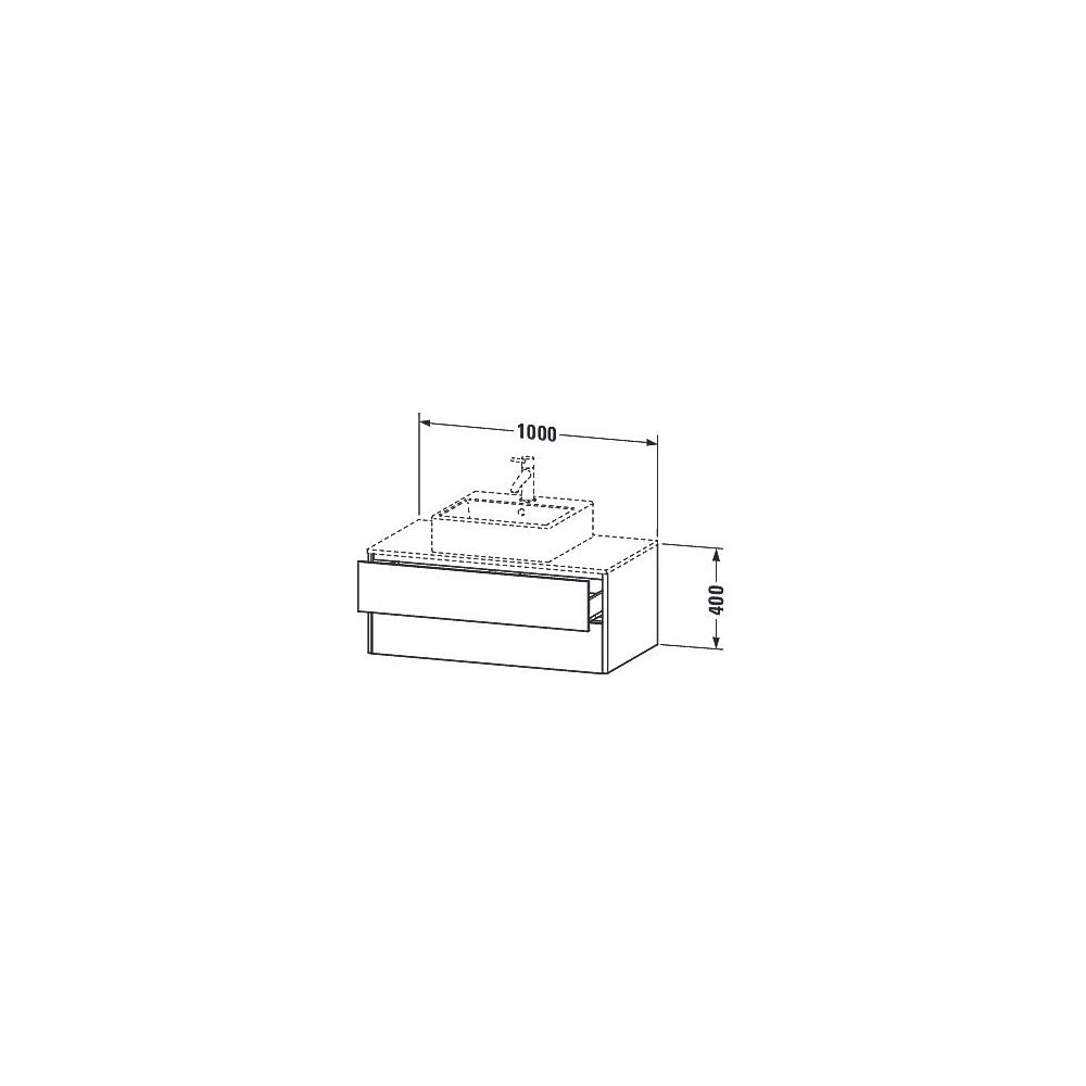 Duravit XSquare Konsolenwaschtischunterbau wandhäng. 548x1000x400mm ohne KSP Graph... DURAVIT-XS491104949 4053424558134 (Abb. 3)