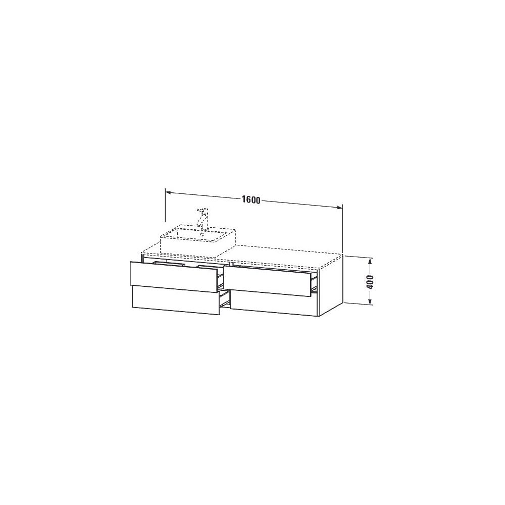 Duravit XSquare Konsolenwaschtischunterbau wandhäng. 548x1600x400mm L, Graphit Mat... DURAVIT-XS4914L4949 4053424559988 (Abb. 3)