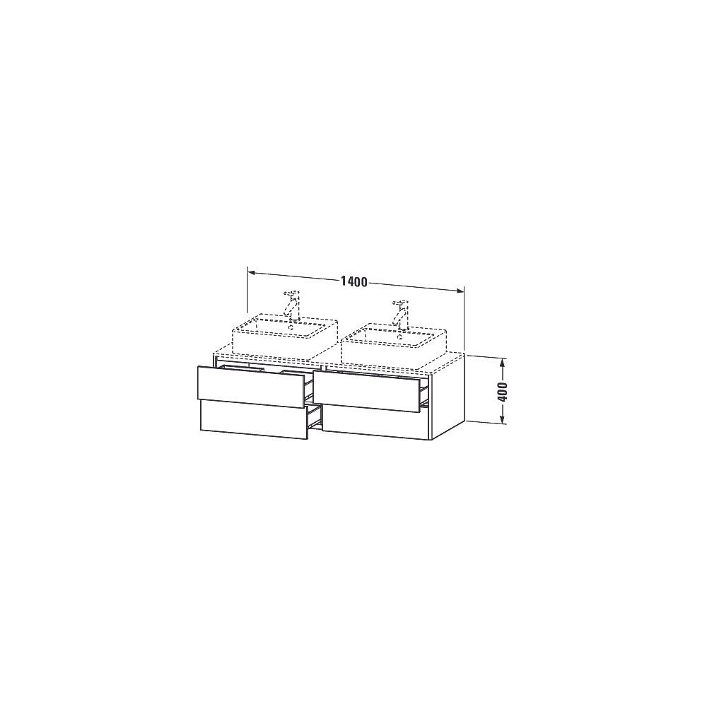 Duravit XSquare Konsolenwaschtischunterbau wandhäng. 548x1400x400mm B, Weiß Seiden... DURAVIT-XS4916B3636 4053424560526 (Abb. 3)