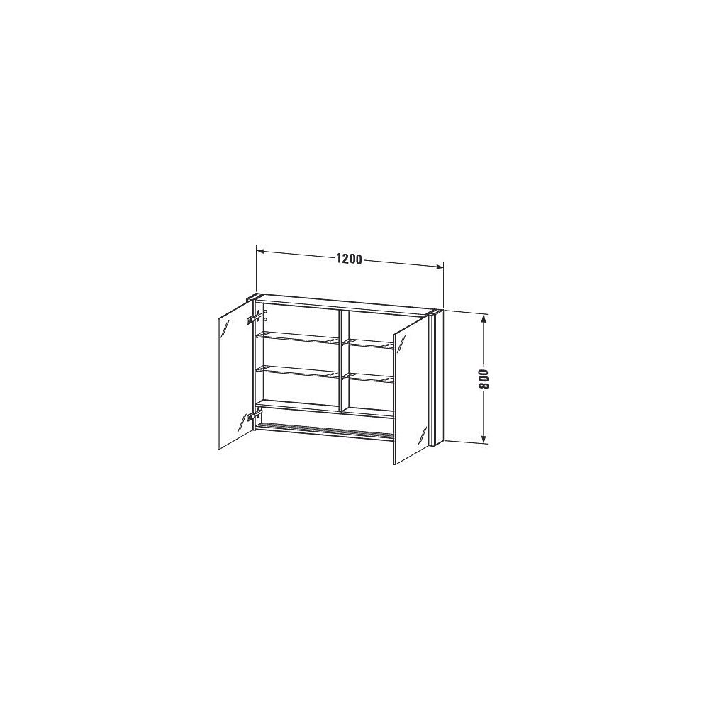 Duravit XSquare Spiegelschrank Wandmontage 155x1200x800mm, Taupe, 2 Türen L/R,... DURAVIT-XS7114083830000 4067116063509 (Abb. 3)