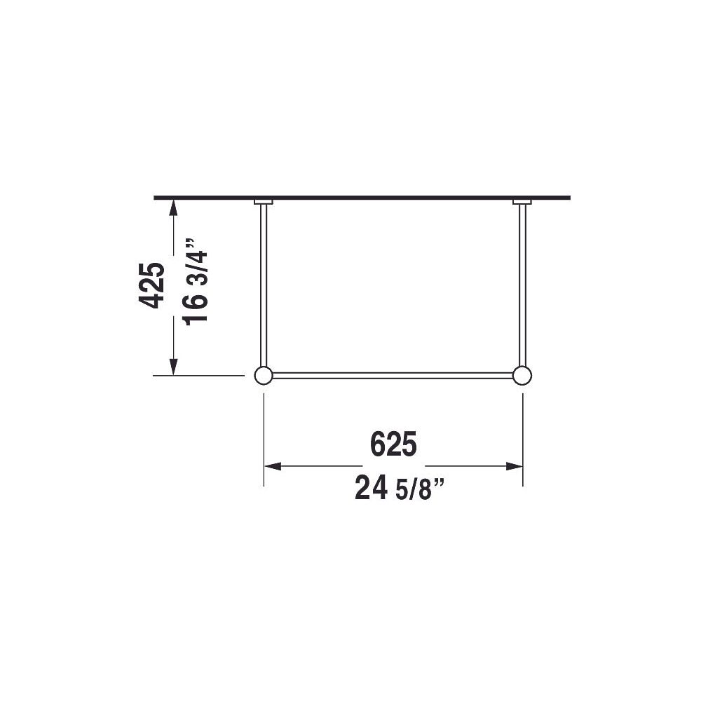 Duravit Vero Metallkonsole 425x625x715-780mm, für 045470, Chrom poliert, Höhenvers... DURAVIT-0030751000 4021534786716 (Abb. 15)