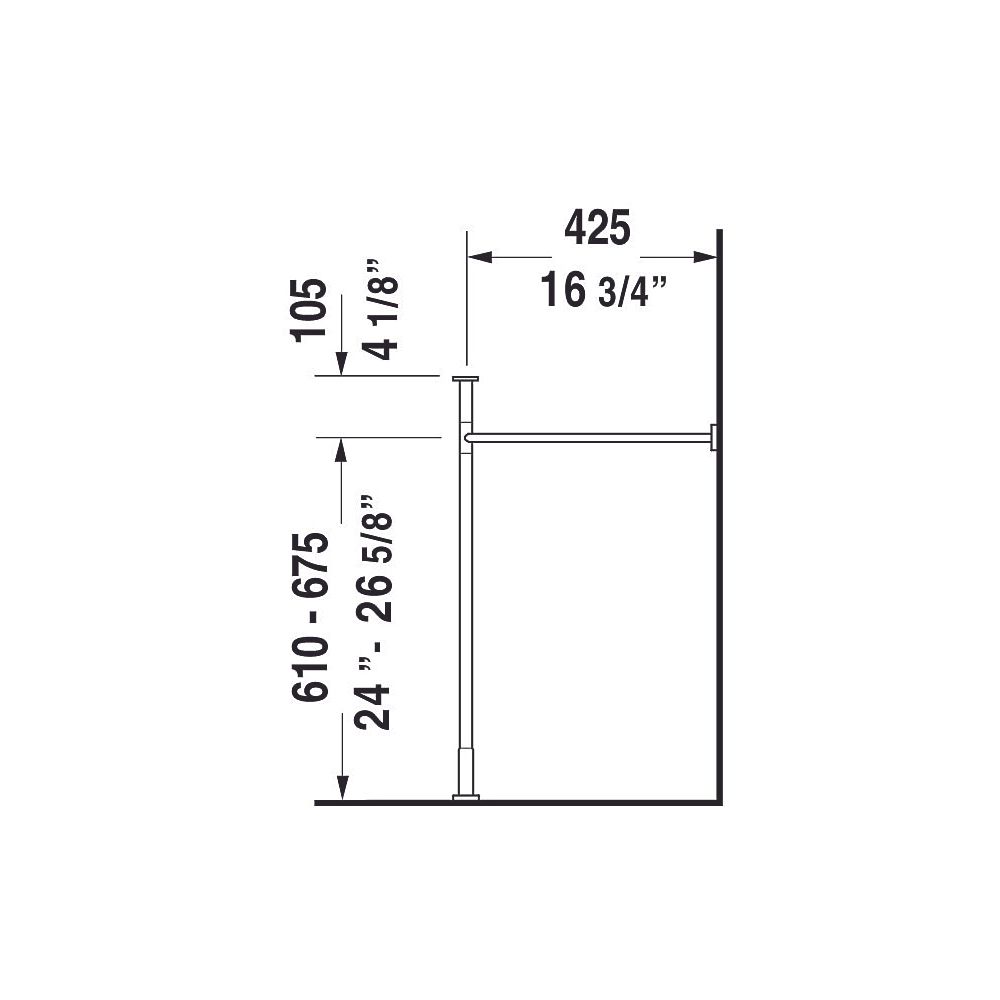 Duravit Vero Metallkonsole 425x625x715-780mm, für 045470, Chrom poliert, Höhenvers... DURAVIT-0030751000 4021534786716 (Abb. 18)