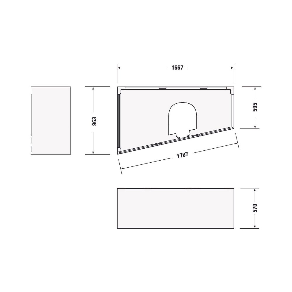 Duravit Paiova Badewannenträger 970x1670x570mm, Trapezförmig, gerade Seitenwan... DURAVIT-791418000000000 4021534534331 (Abb. 3)