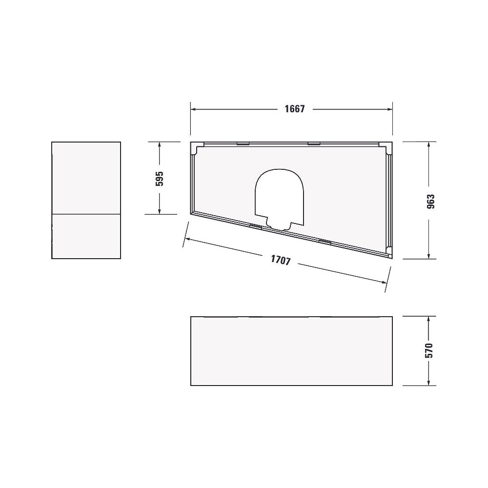 Duravit Paiova Badewannenträger 970x1670x570mm, Trapezförmig, gerade Seitenwan... DURAVIT-791419000000000 4021534534348 (Abb. 3)