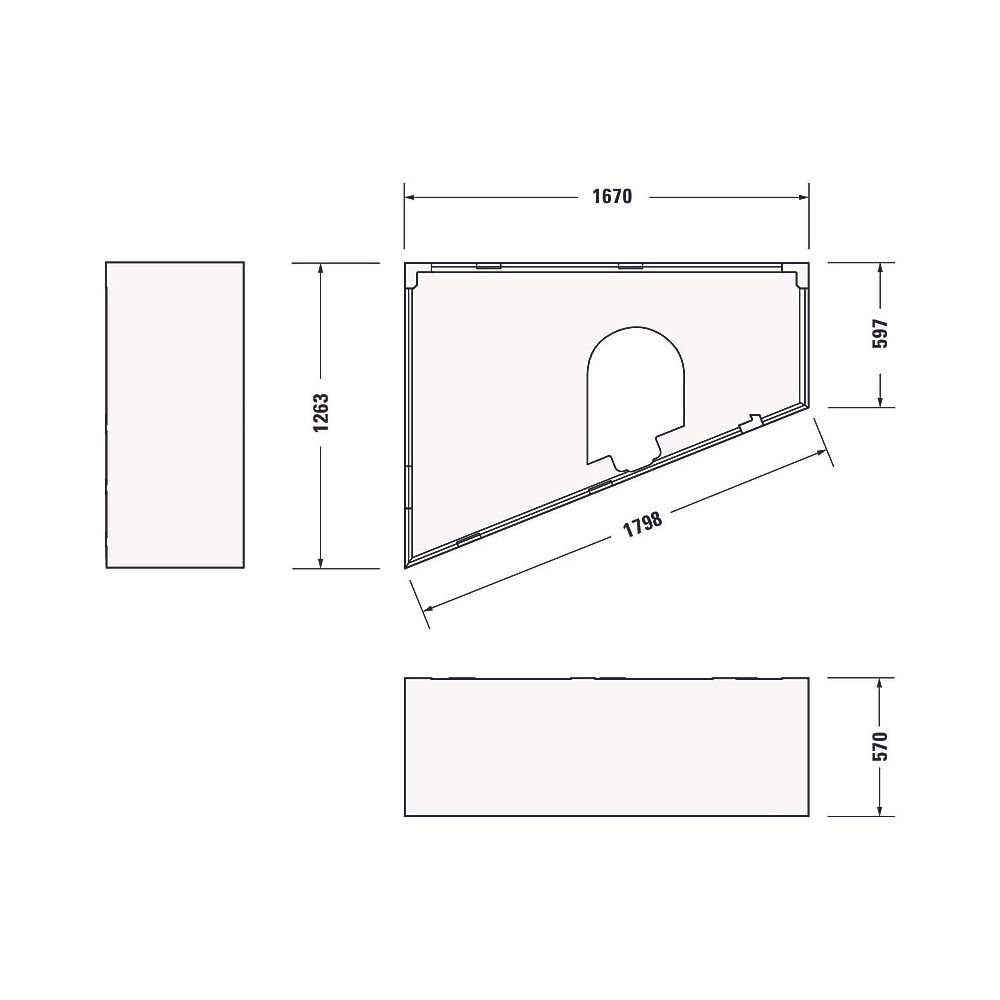 Duravit Paiova Badewannenträger 1270x1670x570mm, Trapezförmig, gerade Seitenwa... DURAVIT-791420000000000 4021534534355 (Abb. 3)