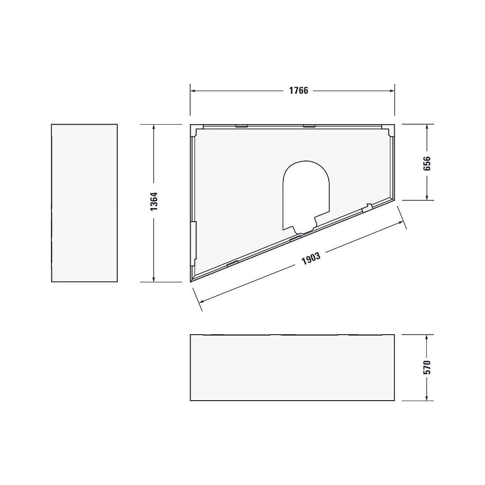 Duravit Paiova Badewannenträger 1370x1770x570mm, Trapezförmig, gerade Seitenwa... DURAVIT-791422000000000 4021534534379 (Abb. 3)