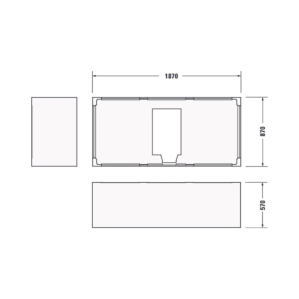 Duravit DuraStyle Badewannenträger 870x1870x570mm, Rechteckig, gerade Seitenwa... DURAVIT-791467000000000 4021534863684 (Abb. 3)