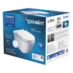 Duravit Starck 3 WC-Set wandhäng. Weiß Hochglanz, 4,5l, WonderGliss, Tiefspüler, r... DURAVIT-45270900A11 4053424883557 (Abb. 1)
