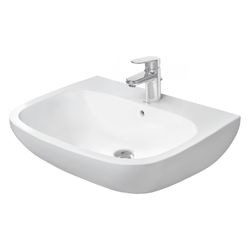 Duravit D-Code Waschtisch 500x650x180mm wandhäng., Weiß Hochglanz, Halbrund, 1 WP m... DURAVIT-2310650000 4021534344046 (Abb. 1)