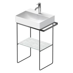 Duravit DuraSquare Metallkonsole 380x565x740-790mm variabel, Mattschwarz, bodensteh... DURAVIT-0031324600 4063382040848 (Abb. 1)