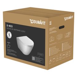Duravit D-Neo WC-Set wandhäng. Weiß Hochglanz, 4,5l, Tiefspüler, rimless, mit Duraf... DURAVIT-45770900A1 4063382129161 (Abb. 1)