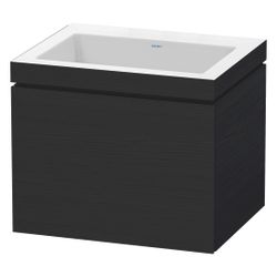Duravit L-Cube Waschtisch-Set C-bonded wh Dekor, 480x600x500mm Eiche Mattschwarz, ... DURAVIT-LC6916N1616 4067116305029 (Abb. 1)