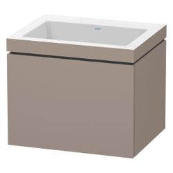 Duravit L-Cube Waschtisch-Set C-bonded wh Dekor, 480x600x500mm Basalt Matt, Griffl... DURAVIT-LC6916N4343 4053424498645 (Abb. 1)