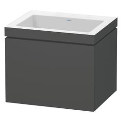 Duravit L-Cube Waschtisch-Set C-bonded wh Dekor, 480x600x500mm Graphit Matt, Griff... DURAVIT-LC6916N4949 4053424498652 (Abb. 1)