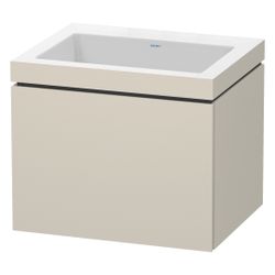 Duravit L-Cube Waschtisch-Set C-bonded wh Dekor, 480x600x500mm Taupe Matt, Grifflo... DURAVIT-LC6916N9191 4053424498706 (Abb. 1)