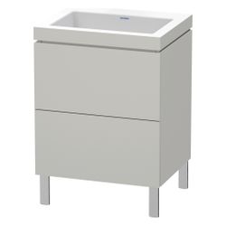 Duravit L-Cube Waschtisch-Set C-bonded bodenst. Dekor, 480x600x698mm Betongrau Mat... DURAVIT-LC6936N0707 4053424652252 (Abb. 1)