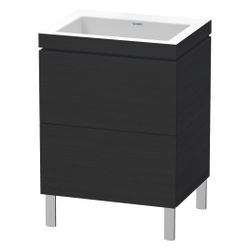 Duravit L-Cube Waschtisch-Set C-bonded bodenst. Dekor, 480x600x698mm Eiche Mattsch... DURAVIT-LC6936N1616 4063382091635 (Abb. 1)