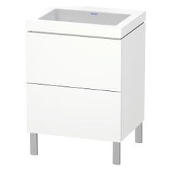 Duravit L-Cube Waschtisch-Set C-bonded bodenst. Dekor, 480x600x698mm Mattweiß, Gri... DURAVIT-LC6936N1818 4053424500485 (Abb. 1)