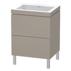 Duravit L-Cube Waschtisch-Set C-bonded bodenst. Dekor 480x600x698mm Basalt Matt/ G... DURAVIT-LC6936N4343 4053424500508 (Abb. 1)