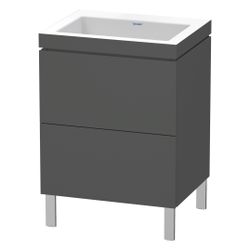 Duravit L-Cube Waschtisch-Set C-bonded bodenst. Dekor, 480x600x698mm Graphit Matt,... DURAVIT-LC6936N4949 4053424500515 (Abb. 1)