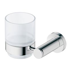 Duravit D-Code Zahnputzbecher 102x118x97mm, Chrom/Mattweiß, Schraubbefestigung, wan... DURAVIT-0099191000 4021534636165 (Abb. 1)