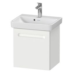 Duravit No.1 Waschtischunterbau wandhängend 386x440x478mm L, Mattweiß, Folie/K... DURAVIT-N14267L18180000 4063382802040 (Abb. 1)