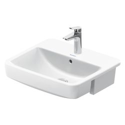 Duravit No.1 Halbeinbauwaschtisch 460x550x170mm, Weiß Hochglanz, 1 HL, mit Überlau... DURAVIT-03765500002 4063382180452 (Abb. 1)
