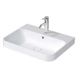 Duravit Happy D.2 Plus Aufsatzbecken 600mm, Weiß Hochglanz, Rechteckig, mit HLB/Übe... DURAVIT-2360600000 4053424690001 (Abb. 1)