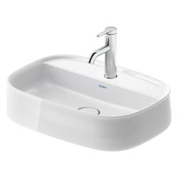 Duravit Zencha Aufsatzbecken 550mm, Weiß Hochglanz, DuraCeram, Rechteckig, mit HLB,... DURAVIT-2374550071 4063382132383 (Abb. 1)