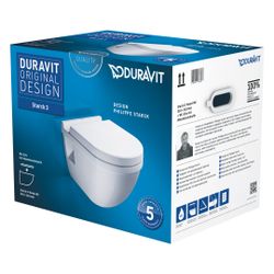 Duravit Starck 3 WC-Set wandh. Wand-WC, WC-Sitz, Weiß Hochglanz, Spülrand geschloss... DURAVIT-42000900A1 4053424087603 (Abb. 1)