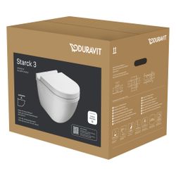 Duravit Starck 3 WC-Set wandh. Wand-WC, WC-Sitz, Weiß Hochglanz, Spülrand rimless, ... DURAVIT-45270900A1 4053424087627 (Abb. 1)