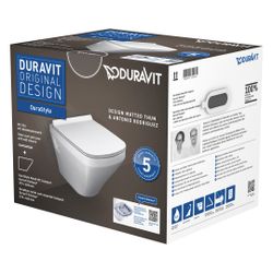 Duravit DuraStyle WC-Set wandh. Wand-WC, WC-Sitz, Weiß Hochglanz, Spülrand rimless,... DURAVIT-45710900A1 4053424392134 (Abb. 1)