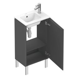 Duravit L-Cube Waschtischunterbau bodenstehend 294x420x704mm, R Graphit Matt/ Grif... DURAVIT-LC6273R4949 4053424130279 (Abb. 1)