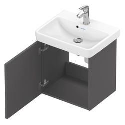 Duravit No.1 Waschtischunterbau wandhängend 386x440x478mm L Graphit Matt Folie... DURAVIT-N14267L49490000 4063382802057 (Abb. 1)