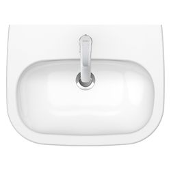 Duravit D-Code Waschtisch 460x600x175mm wandhäng., Weiß Hochglanz, Halbrund, 1 WP m... DURAVIT-2310600000 4021534344053 (Abb. 1)