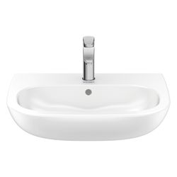 Duravit D-Code Waschtisch 460x600x175mm wandhäng., Weiß Hochglanz, Halbrund, 1 WP m... DURAVIT-2310600000 4021534344053 (Abb. 1)